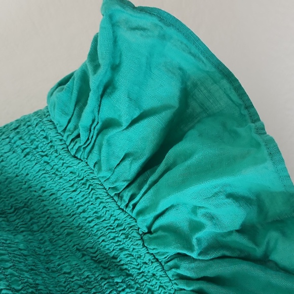 Free People Teal Halter Ruched Peplum Crop Top - Picture 6 of 6